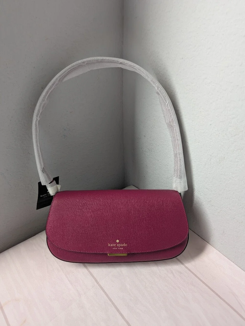 NWT Kate Spade KP190 Quinn Shoulder Bag in Dark Raspberry with Gold Hardware